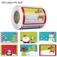 250pcsroll 57 5cm christmas gift name tags xmas stickers 6 designs adhesivepresent seal labels christmas decals gift packag