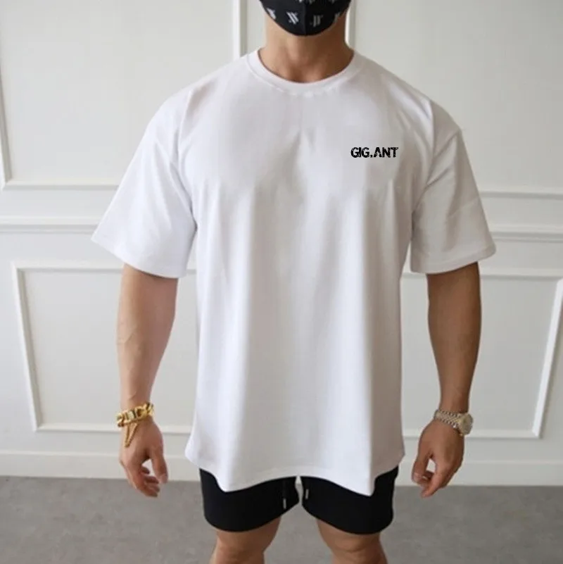 

2021 summer new animation print hip hop style cotton sports fitness t-shirt men's Street Fashion Casual Short Sleeve Top