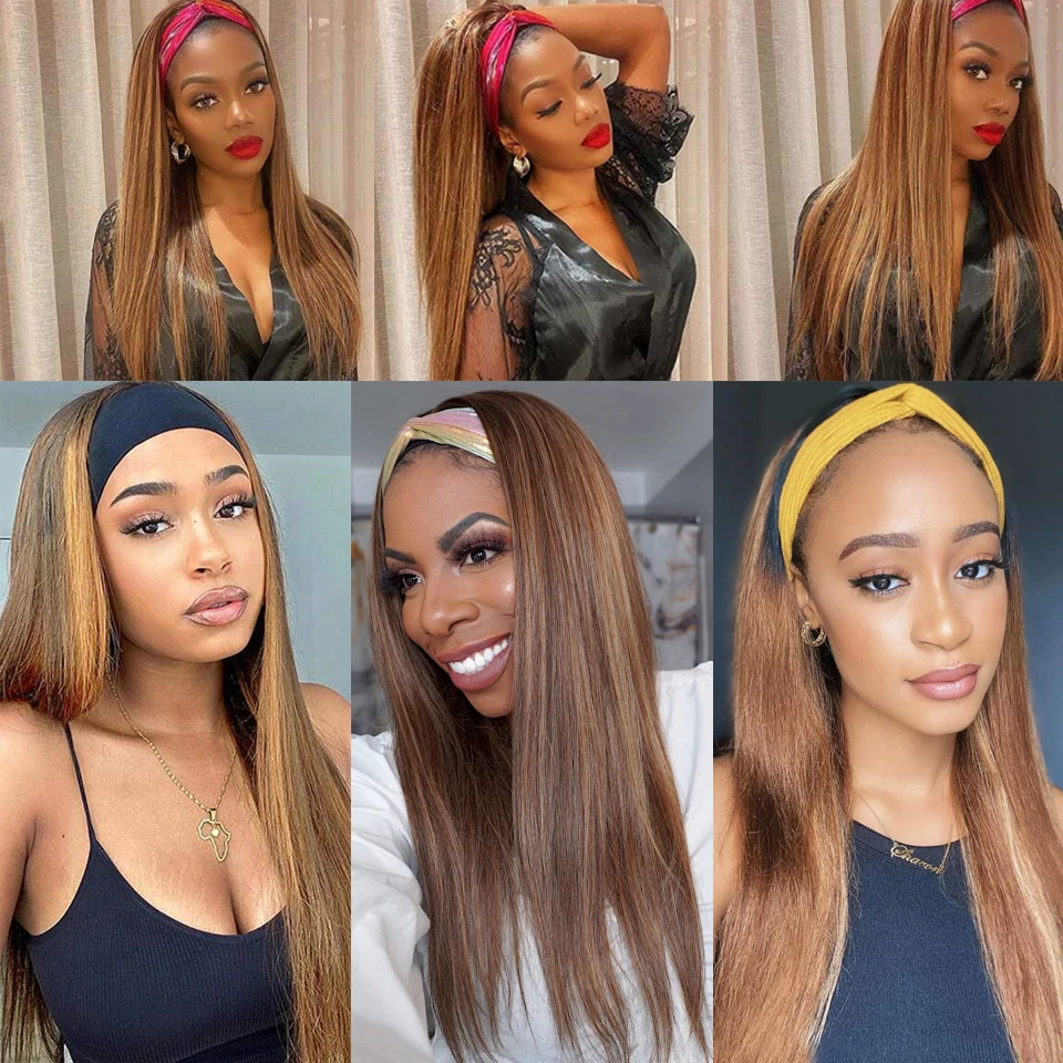 Парики женские прямые бразильские обруч Омбре манекен для шарфа парика/27 цветов