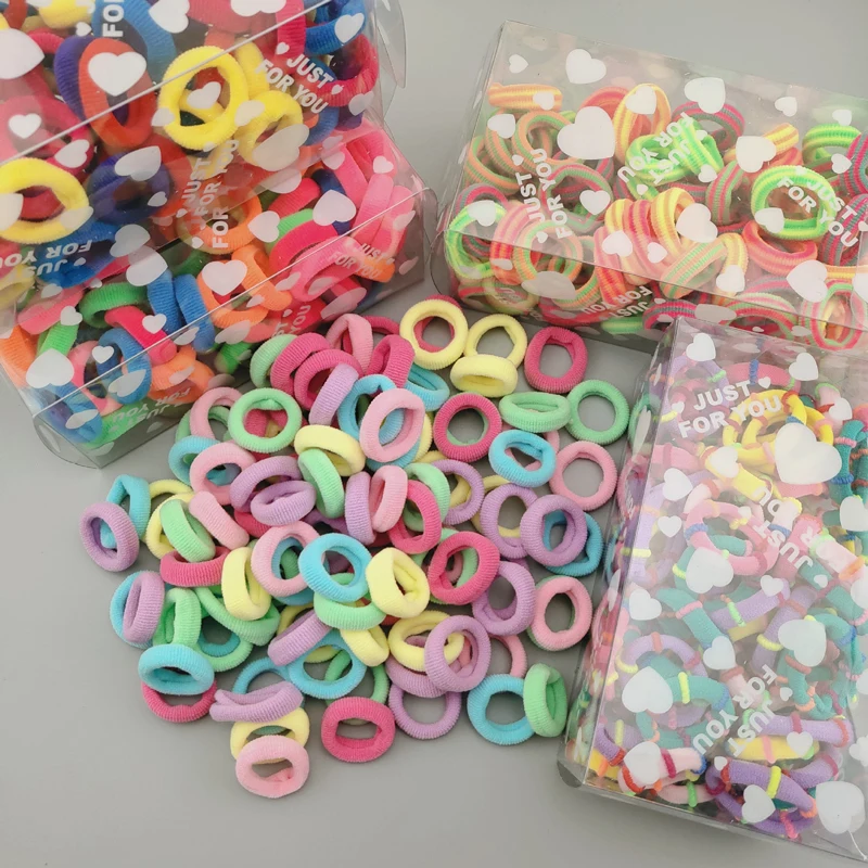 100 шт./упак. Карамельный цвет 3 см нейлон ленты для волос детей резинки обувь