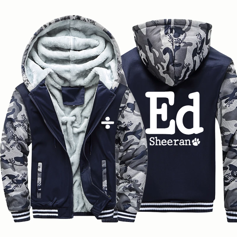 

ed sheeran devide band windbreak outwear coat men warm hoodie man thick Camouflage Sleeve causal winter Jacket hoody men clothes