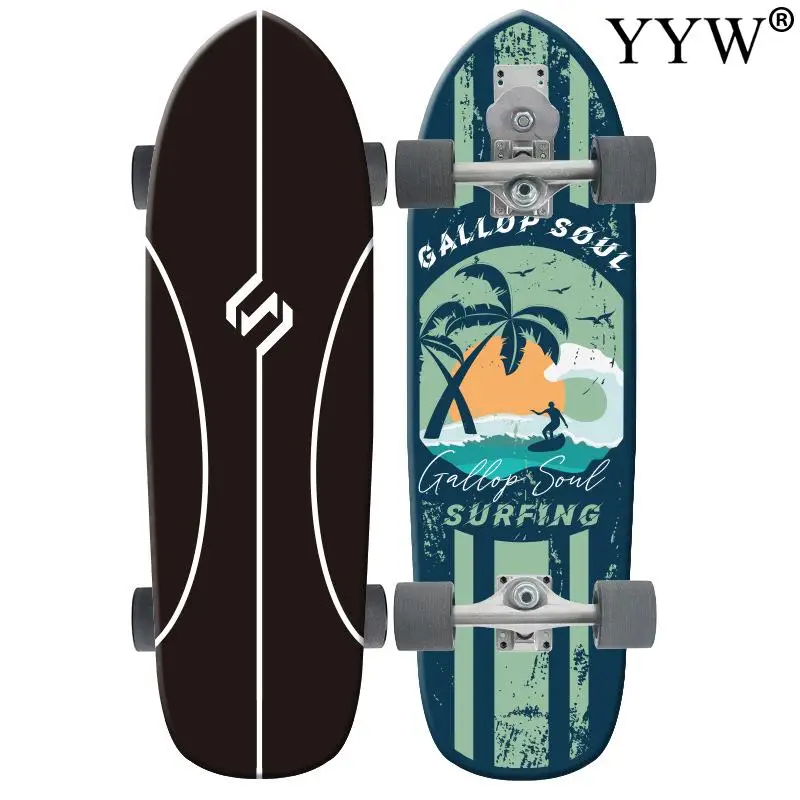 Maple 32 Inch S7 Surf Skateboard 4 Wheel Land Surf Smooth Fo