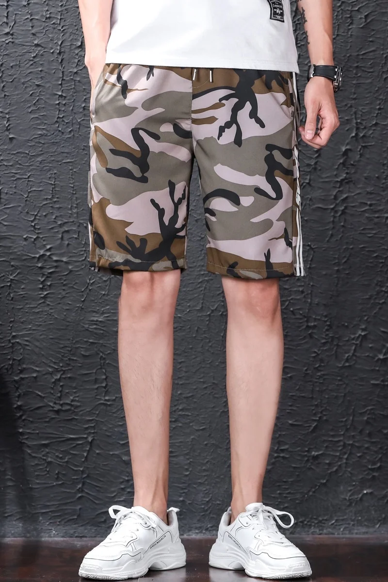 

Beach Camo Shorts Men Summer Fashion Pop Casual Shorts Men Slim Straight Thin Loose Sport Shorts Size M-3XL