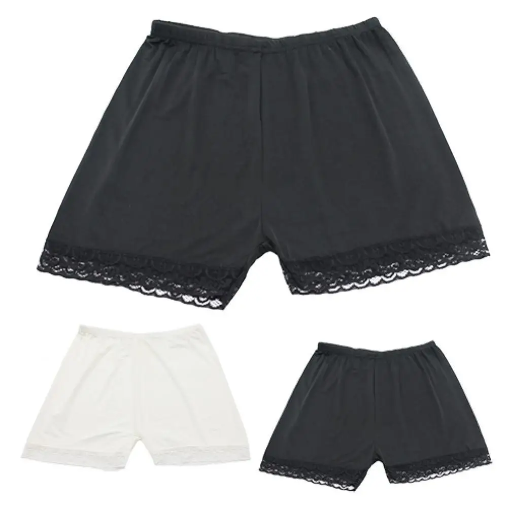 

Ladies Summer Safety Underwear Shorts Anti Expose Skinny Pants with Lace Trim