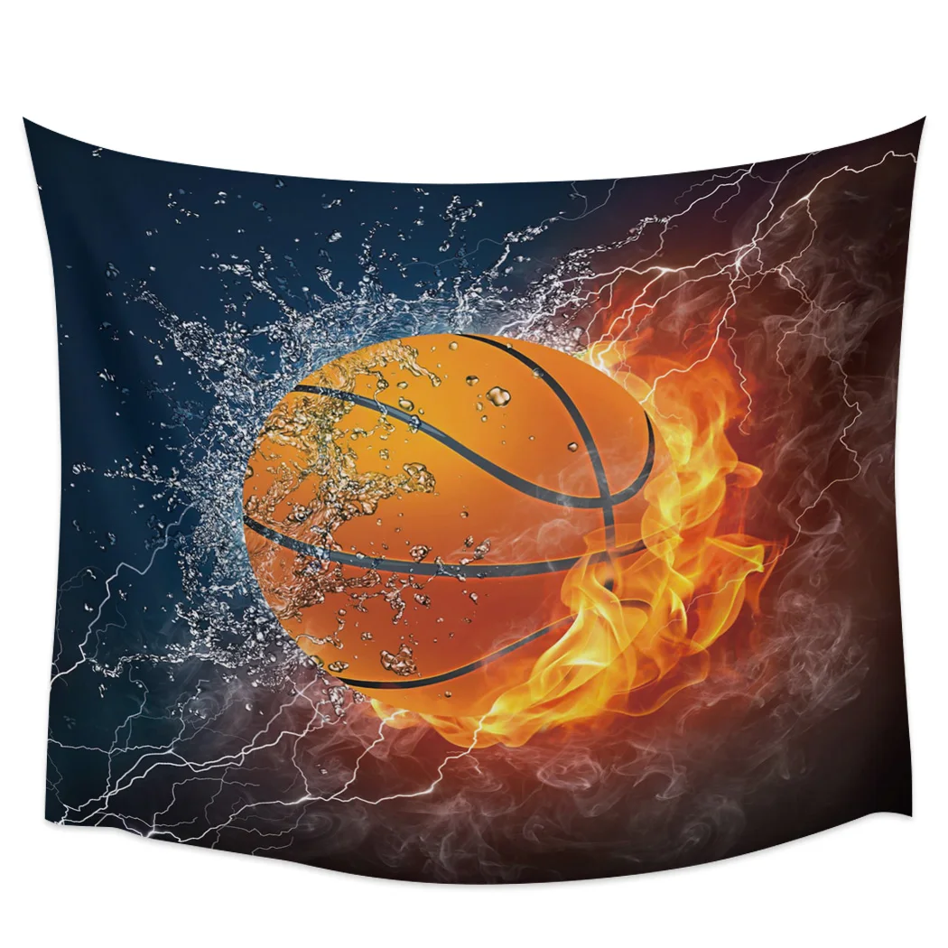 Баскетбол молния печать гобелен бохо мандала гобелены колдовство Настенное