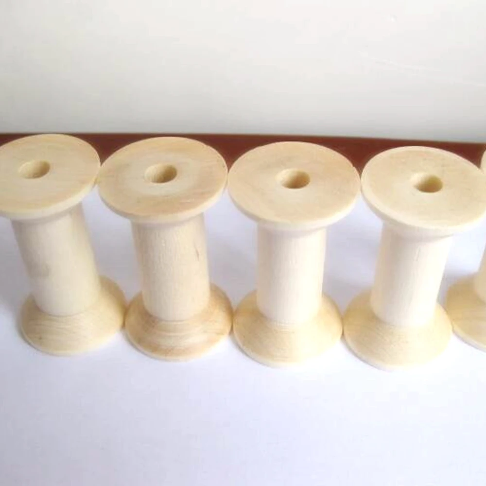 Катушка деревянная 5 шт./компл. 7 см натуральный цвет классический стиль