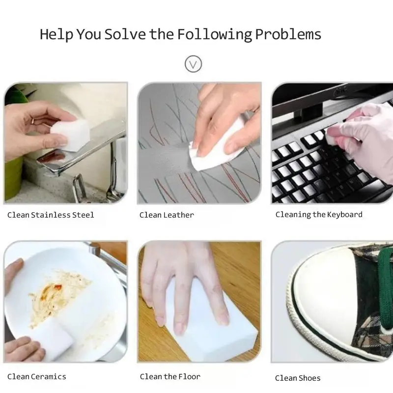 

100pcs White Convenient Eraser Magic melamine sponge 100 pcs Microfiber Dish Cleaning Melamine Sponge 2021