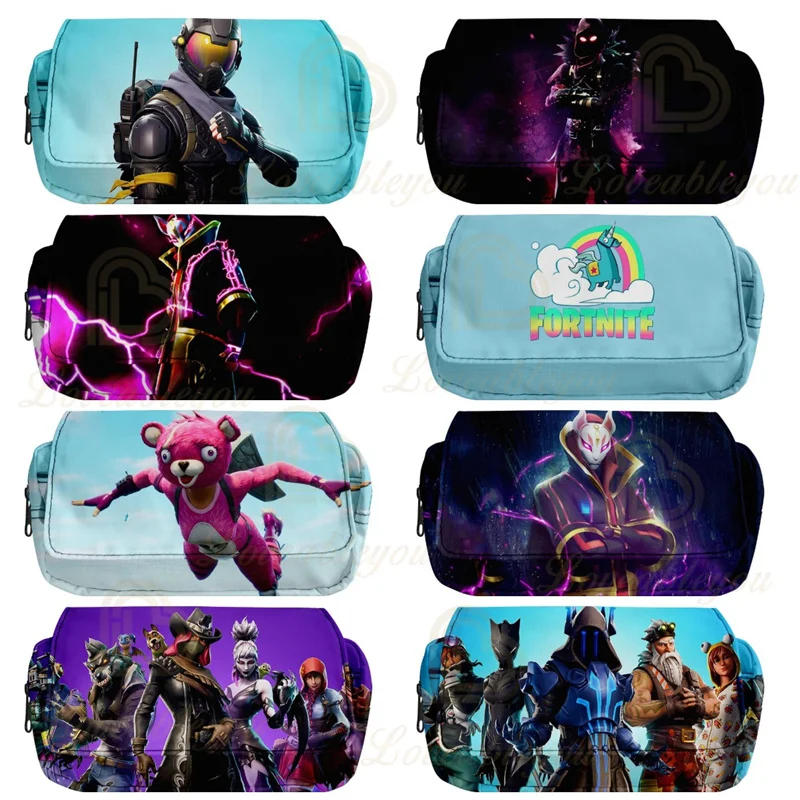

Fortnite Pencil Case Children Fortress Night Large Capacity Pencil Bag Student Cartoon Printed Waterproof Stationery Pen Bag