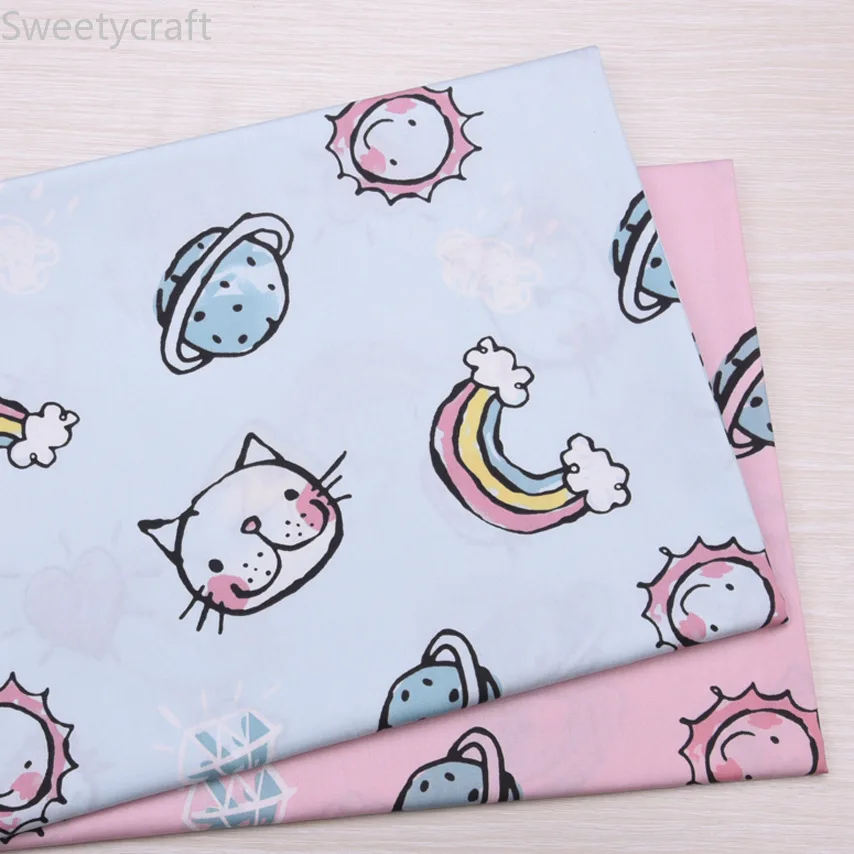 

160cmX10M Raiinbow Cat 100% Cotton Twill Fabric Patchwork Cloth,Sewing baby Bedfing Sheet Quilting Fat Quarters Material Fabric