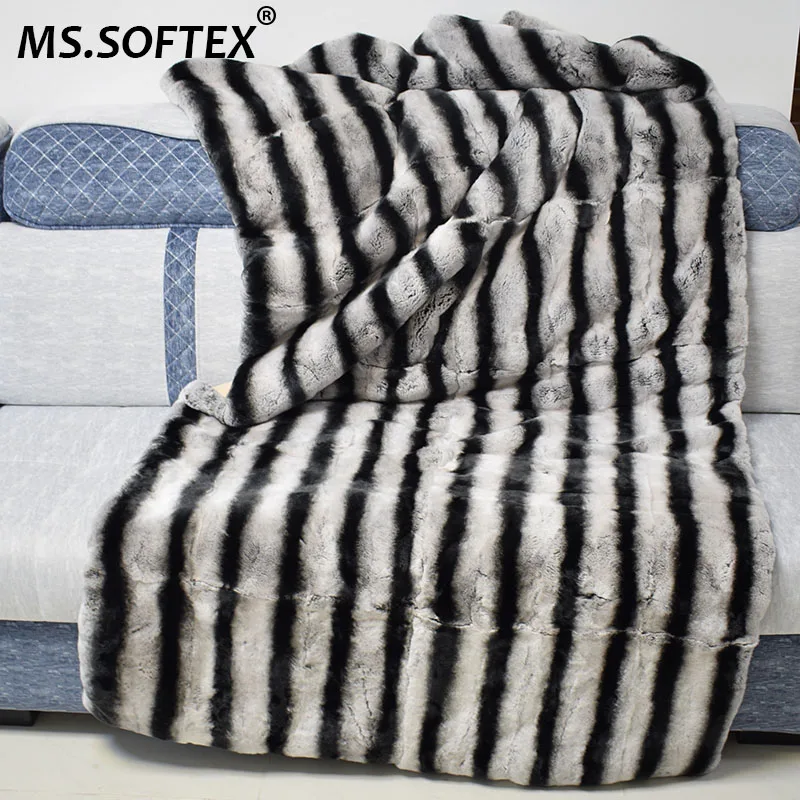 

Роскошное покрывало MS.Softex из меха шиншиллы, кролика Рекс, покрывало из натурального меха, покрывало для кровати, украшение для дома