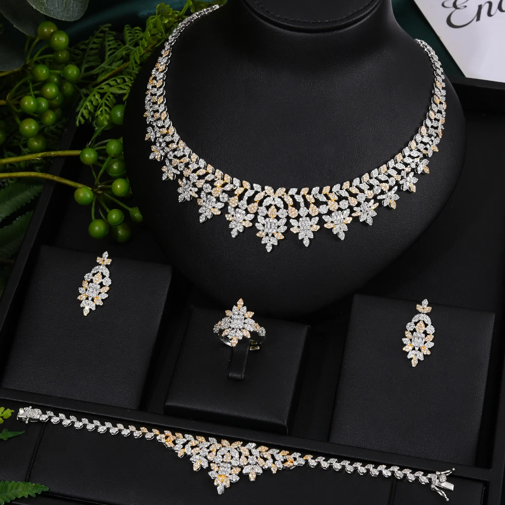 

GODKI New TASSEL DROP 4pcs African Jewelry Set For Women Party Gift Dubai Jewelry Set Cubic Zircon Nigeria Wedding Jewelry Sets