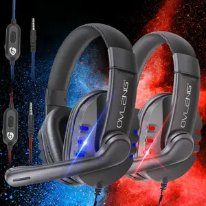 gaming headphones for ps4nintendo switchxbox onelaptop adjustable bass stereo pc gamer over ear wired headset with mic free global shipping