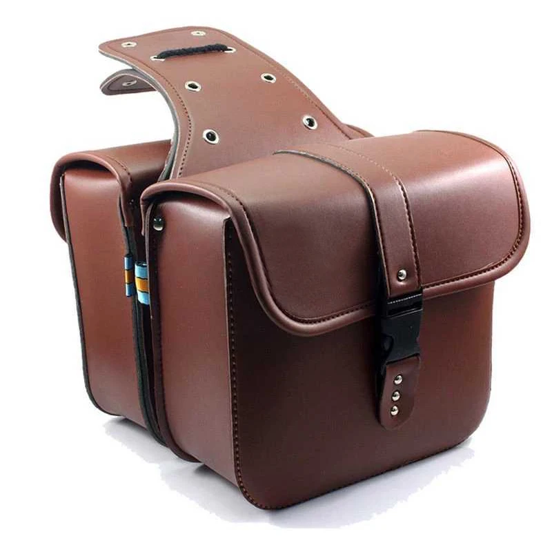 Brown XL883 XL1200 мотоциклетные седельные сумки для Harley Sportster XL 883 XL 1200 из искусственной кожи Боковая сумка для инструментов багаж черный и коричневый - Название цвета: Brown