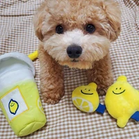 new pet sounding toys lemon tea sounding dog hidden food toys reduce anxiety food hidden pet toys dog squeak toy