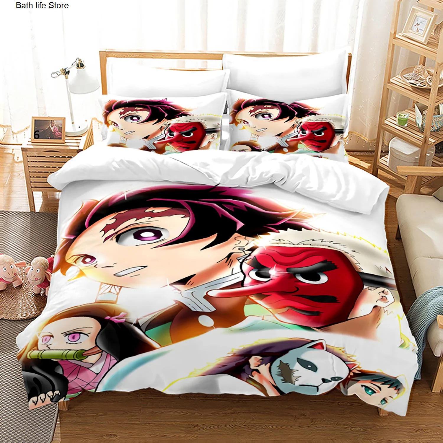 Постельное белье для детей набор постельного белья с 3D Аниме без простыней