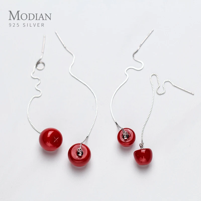 Modian детские носки Красивые красные Хрустальное яблоко кисточкой серьги в виде