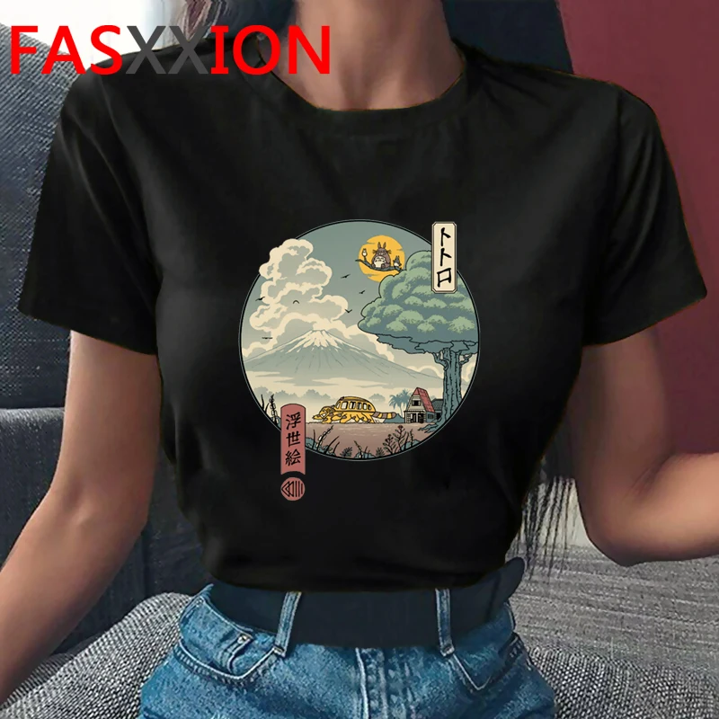 Женская забавная футболка с героями мультфильмов Totoro Kawaii для студии Ghibli милая