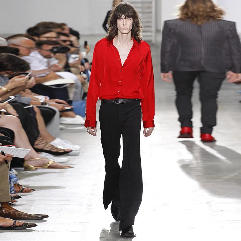 Мужские брюки-клеш в стиле ретро широкие брюки кэжуал весна-лето 2022 | Мужская