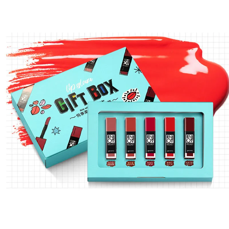 5 цветов/набор мягкая губная помада с глазурью для губ жидкий увлажняющий