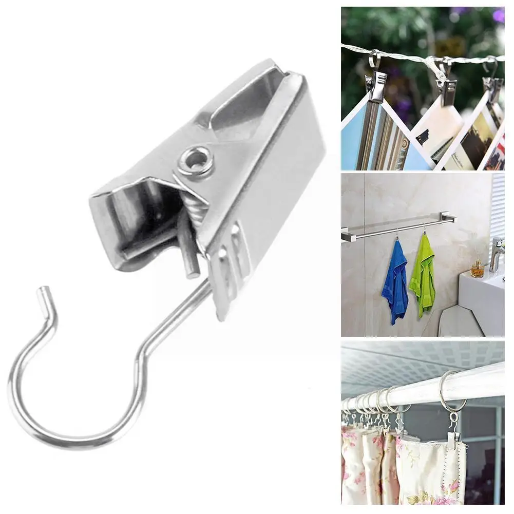 

1PC Metal Window Curtain Clip Steel Shower Towel Holder Home Multifunctional Clamp Clothes Clip for Drying C0H0
