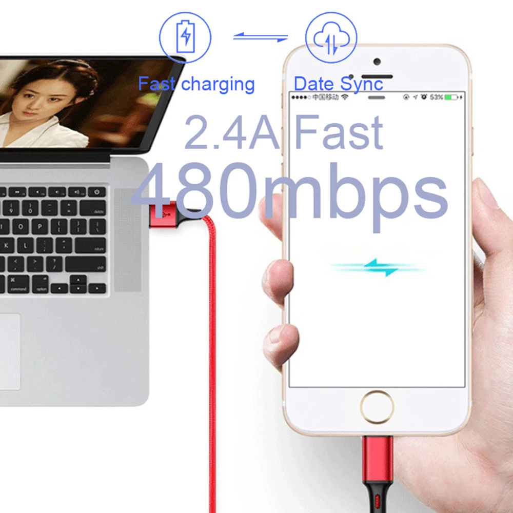 1 м 2 3 Micro USB кабель для передачи данных Samsung S7 Xiaomi Redmi 7 Note 4 4X 5 | Мобильные телефоны и