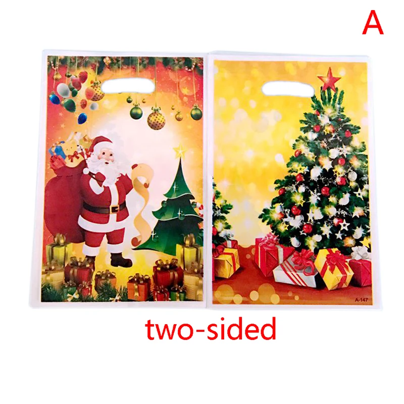 

10pcs Cute Cartoon Gifts Bags For Biscuits Birthday Candy Cake Package Christmas Cookie Packaging Self-adhesive Plastic Bags