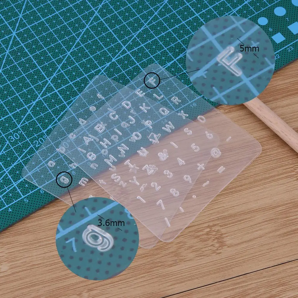 Набор штамповочных букв с цифрами алфавита для кожевенного ремесла пластиковый