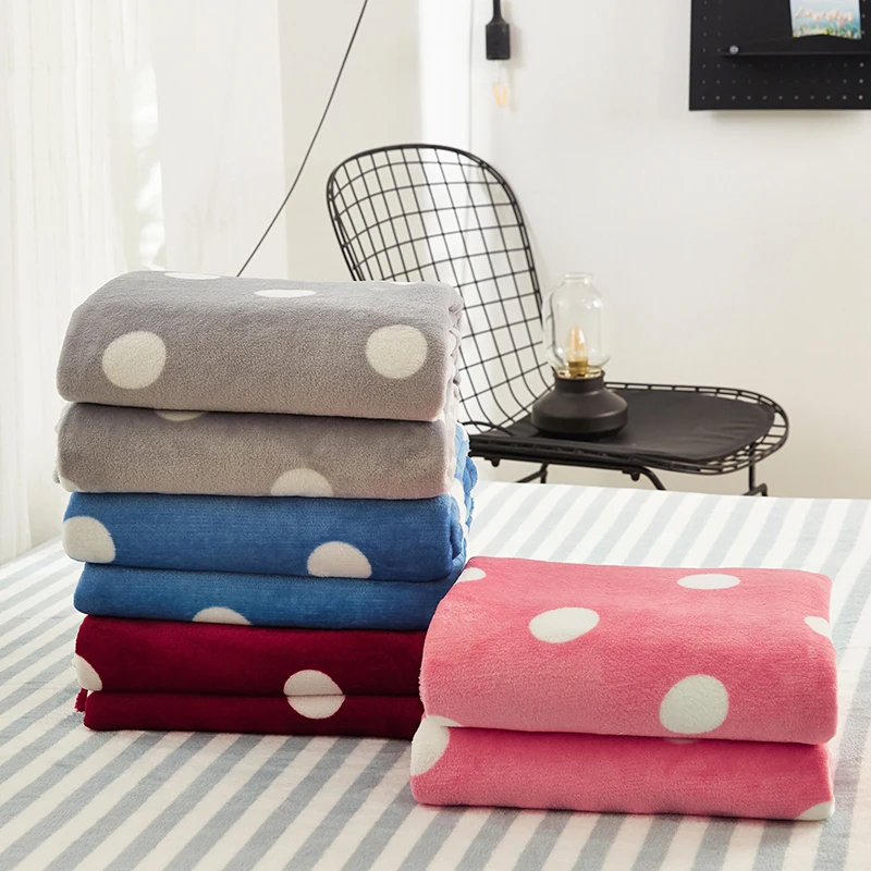 

Micro plush Fleece Warm Adult Sofa Throw Blanket Points Bedspreads Cover Coral Fleece Fabric Printed Woven Jacquard Grade a