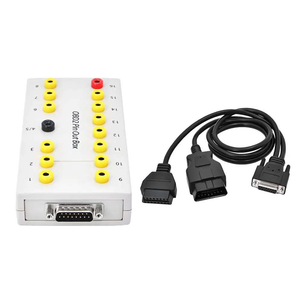 

16 Pin OBD Breakout Box CAN Data Link Diagnostic Tool Car Protocol Detectors OBD2 Line Signal Testers