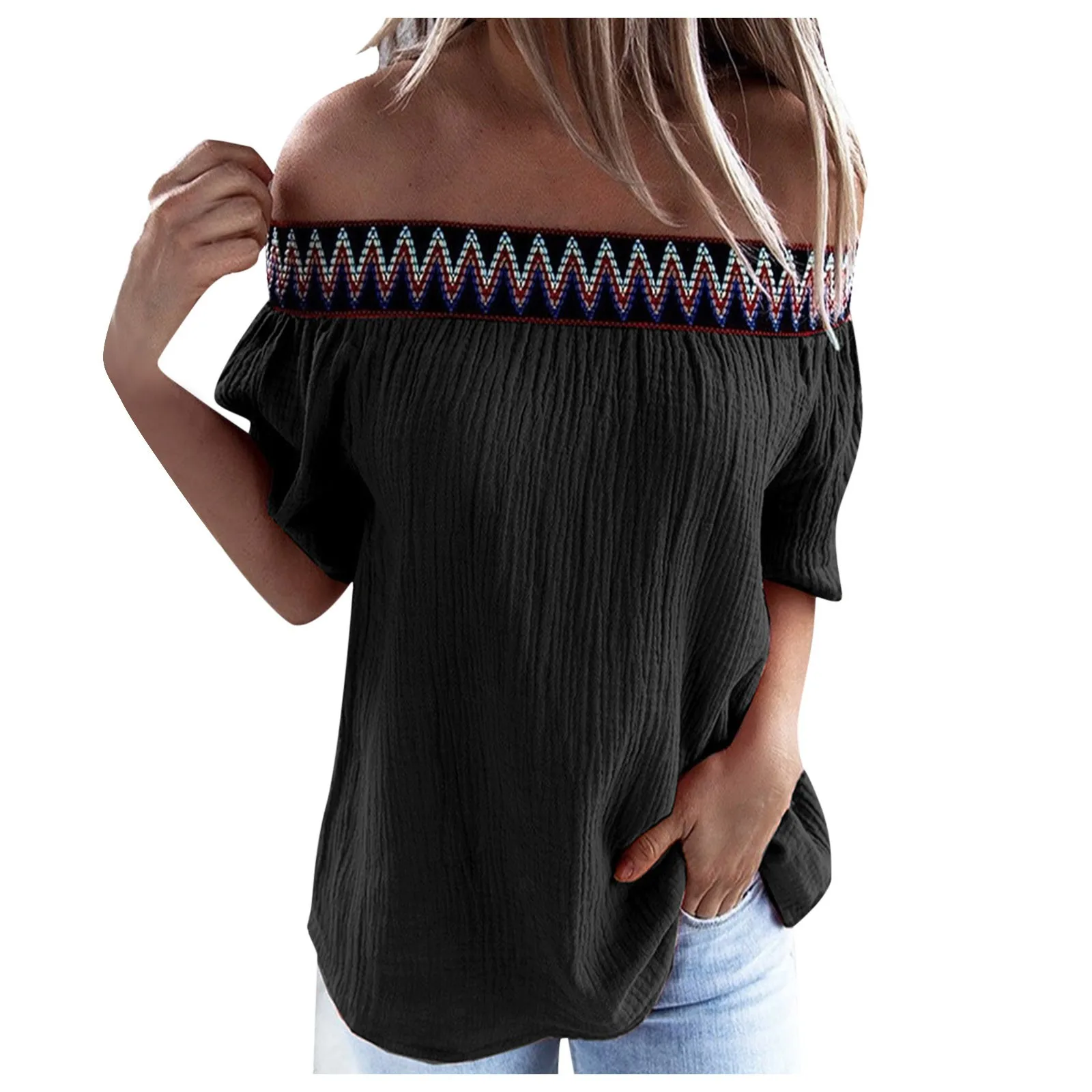 

Blouse for WomenSolid ColorDailyLoose Tops Casual Tops