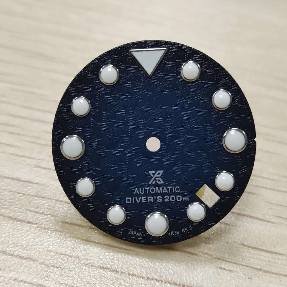 NEW NH35 dial blue white blue with Luminous watch diving accessories dial black blue for SBDX Skx007/009 Turtle Abalone dial