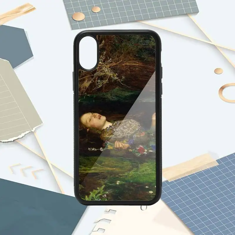 

Retro art girl Ophelia painting Phone Case PC for iPhone 11 12 pro XS MAX 8 7 6 6S Plus X 5S SE 2020 XR