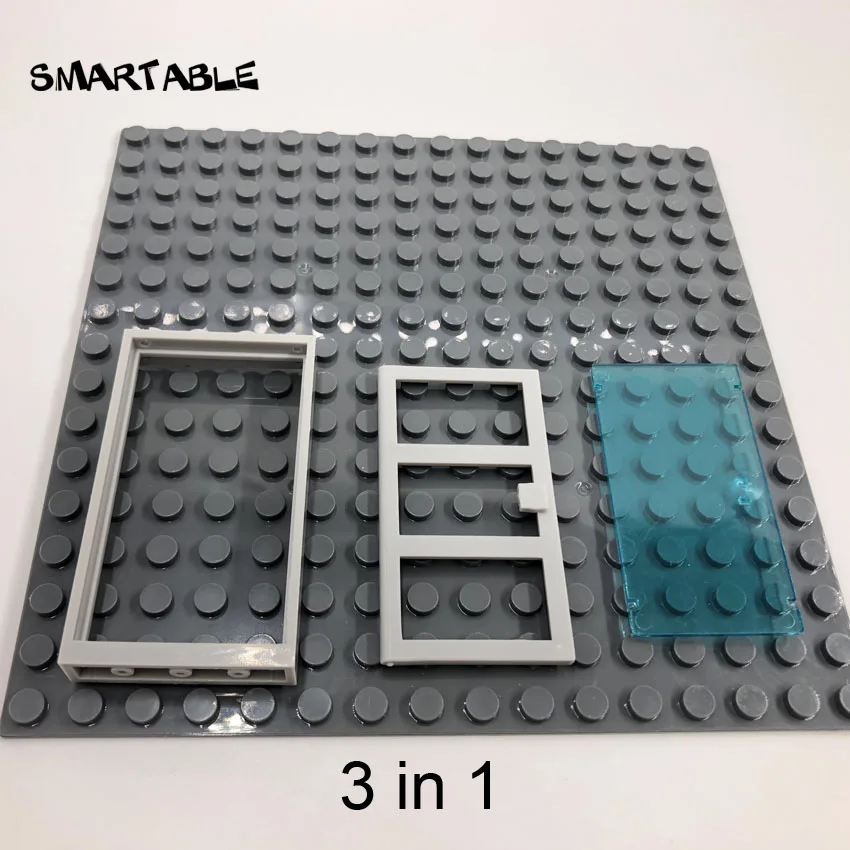 Smartable окно дверь рама 1x4x6 с 3 ПАНЕЛЯМИ строительные блоки MOC детали игрушки для
