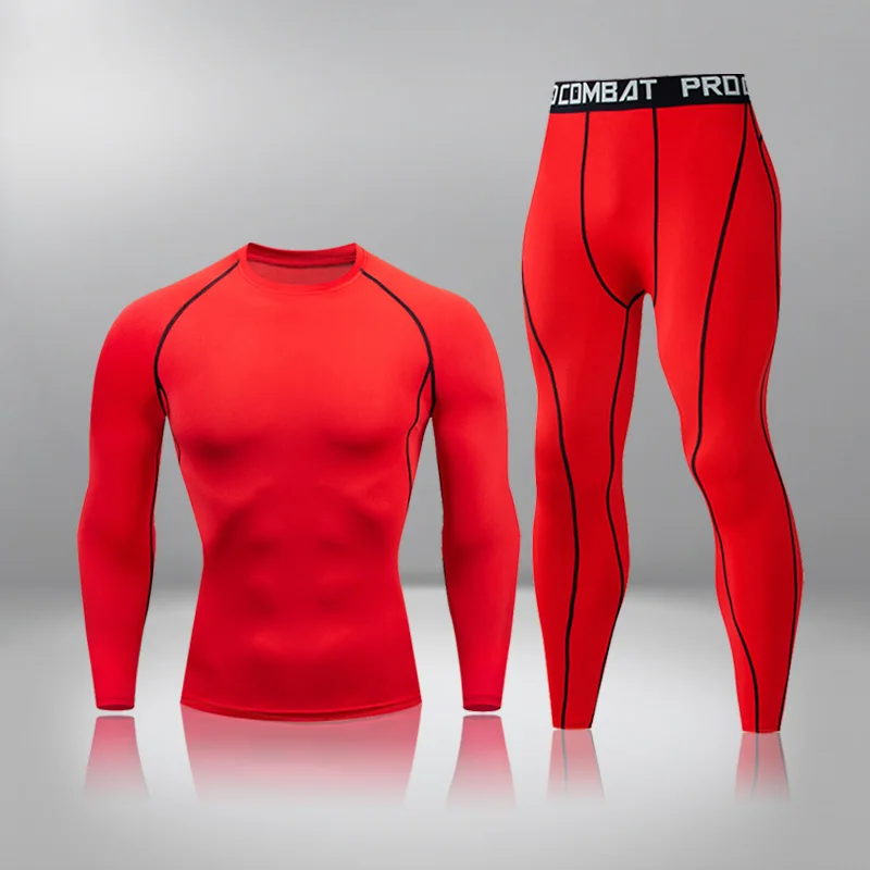 

Men's underwear Compression Run jogging Suits Clothes Sports Set Long t shirt And Pants Gym Fitness workout Tights clothing