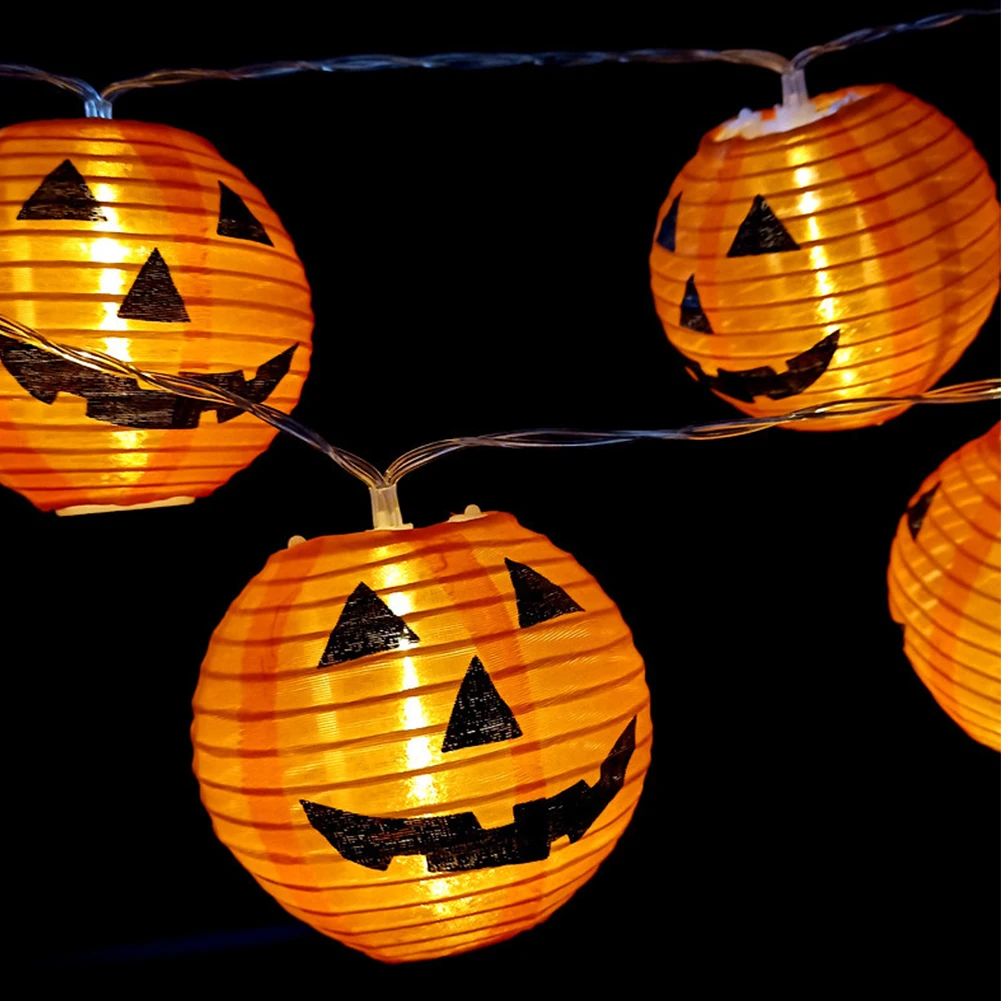 

Dropshipping 75cm 6 LED or 150cm 10 LED or 300cm 20 LED Curtain Pumpkin Fairy Lights In/Outdoor Party Halloween Home Decor