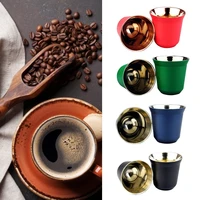 hot sale 80ml double wall stainless steel espresso insulation coffee cup capsule mug 304 stainless steel coffee cup double wall