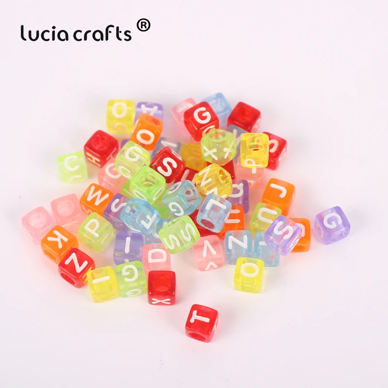 Lucia Crafts 5-7mm Alphabet Letter Number Square Beads Bracelet Necklace Jewelry Making Accessories K0840 | Дом и сад
