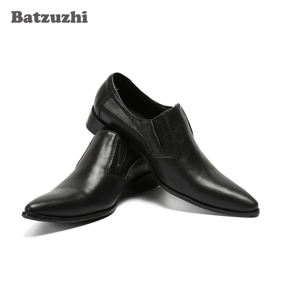 

Batzuzhi Black Genuine Leather Dress Shoes Men Italy Type Men's Shoes Pointed Toe Formal Business Shoes Men Zapatos Hombre