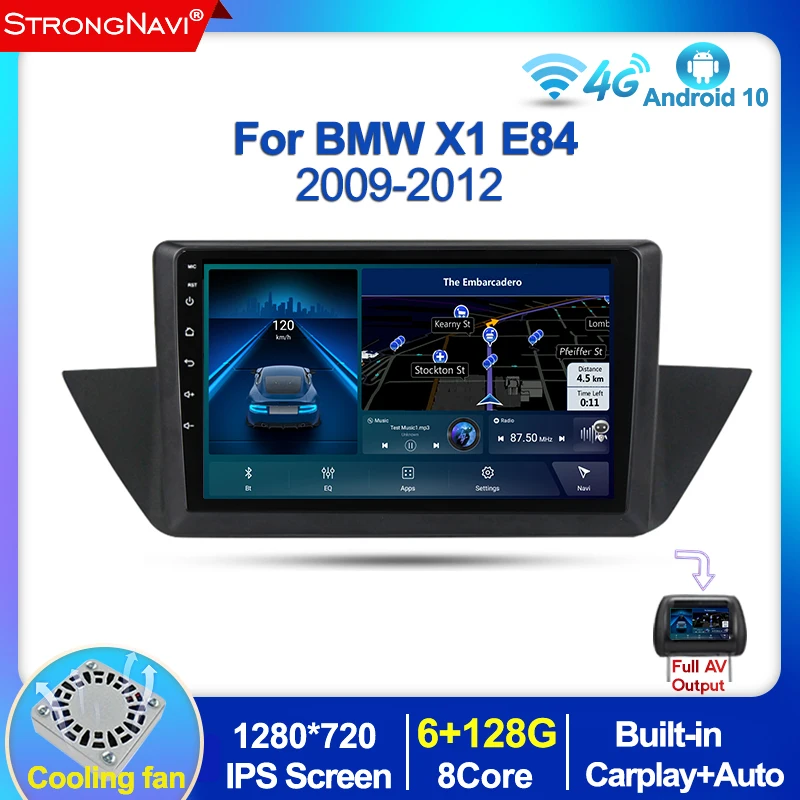 

Автомобильный мультимедийный плеер, Android 10, 2DIN, 1280*720 IPS экран, 6 + 128 ГГц, радио, стерео для BMW X1 E84 2009 ~ 2015, аудио, GPS-навигация, Wi-Fi