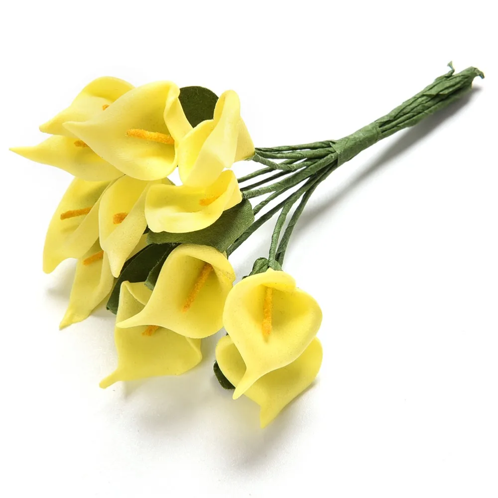 

wedding decoration favors 12Pcs/lot Real touch Calla Lily Mini 3cm PE foam artificial flowers Cheap flores
