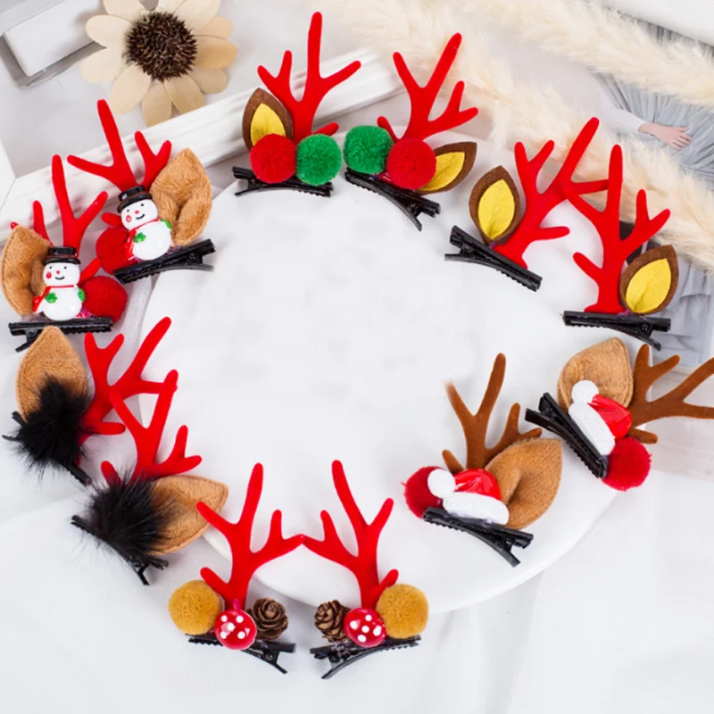 2Pcs/lot New Children's Hairpin Christmas Hairpin Hair Accessories Fashion Festive Party Kids Accessories Cute Snowman Hair Pin