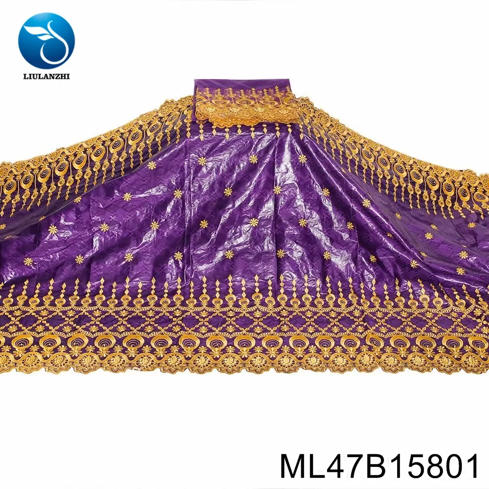 

LIULANZHI Perfumed African bazin riche fabric With scarf Guinea brocade fabric for Garment 7yards/set ML47B158/ML47B161