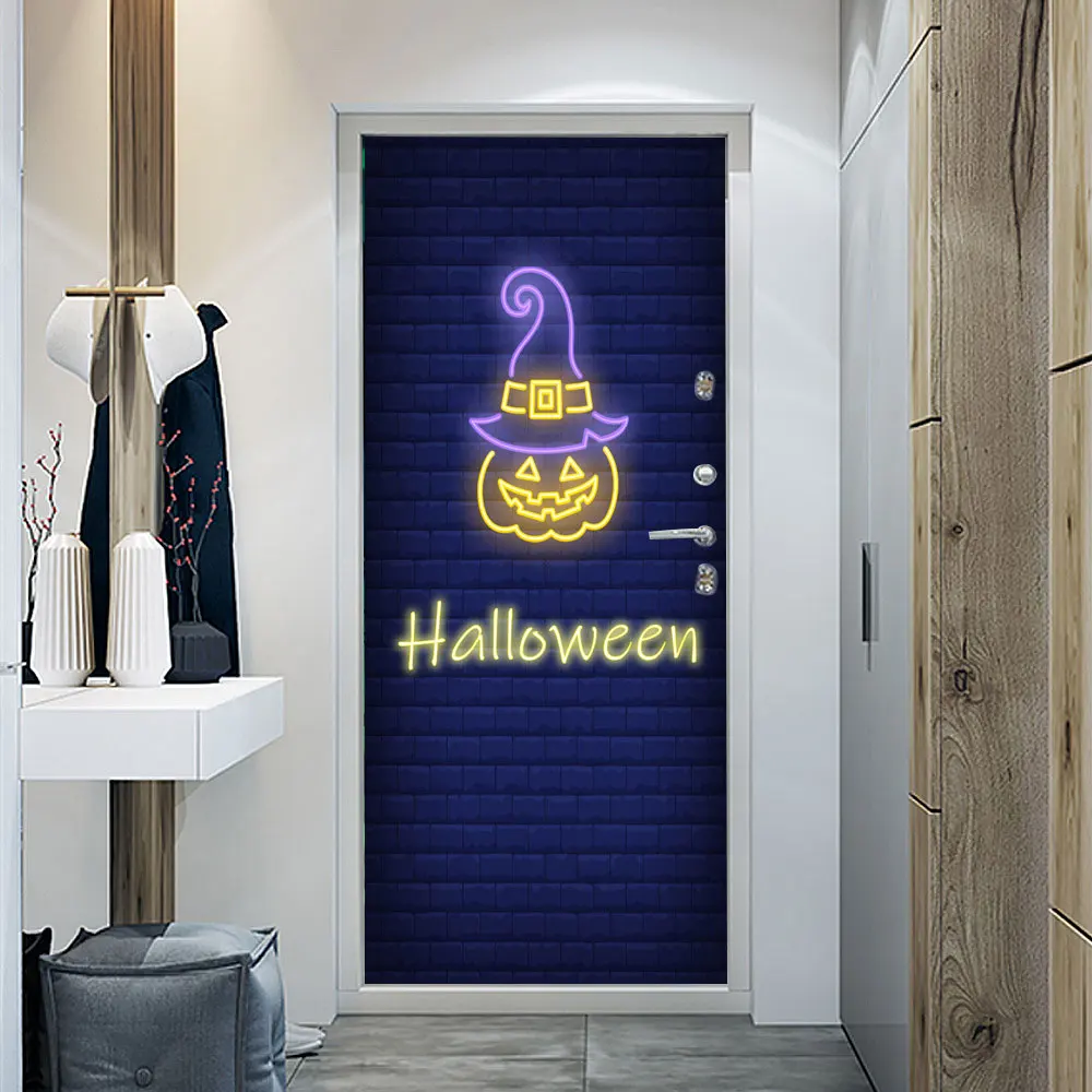 Наклейки на дверь Хэллоуин 2 шт./компл. s дверные обои водонепроницаемые для