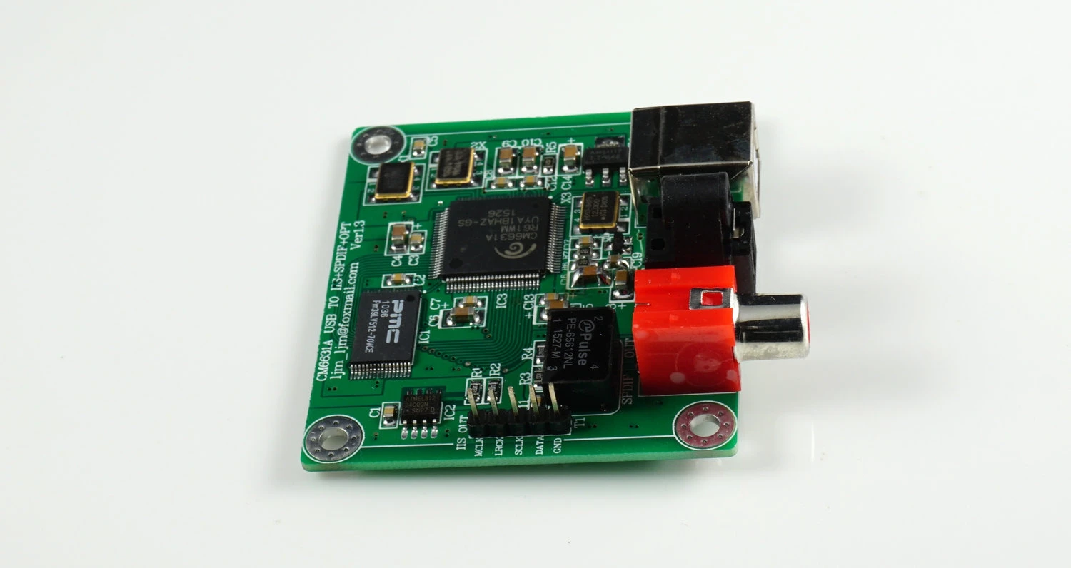 CM6631A USB в коаксиальное/Оптическое волокно SPDIF I2S преобразователь DAC плата 24 бит 192
