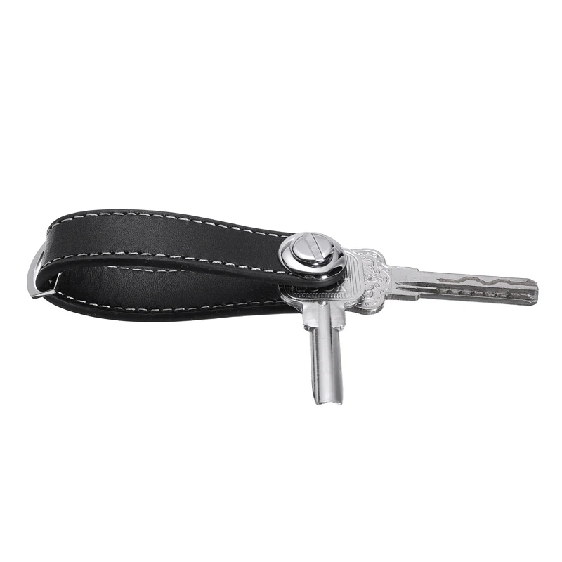 

1PC Key Organizer Portable Genuine Leather Key Wallet Holder Car Keyring Chain Organizer Holder Leather Keychain