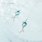 Женские серьги-капельки с хвостом русалки, из серебра 925 пробы