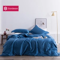 sondeson women beauty 100 silk blue bedding set silky healthy duvet cover flat sheet fitted sheet pillowcase queen king bed set