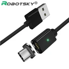 Магнитный кабель Micro USB Type-C, 12 м, 3 А, шнур для быстрой зарядки и передачи данных, зарядное устройство USB для Samsung S9 S8 Huawei P30