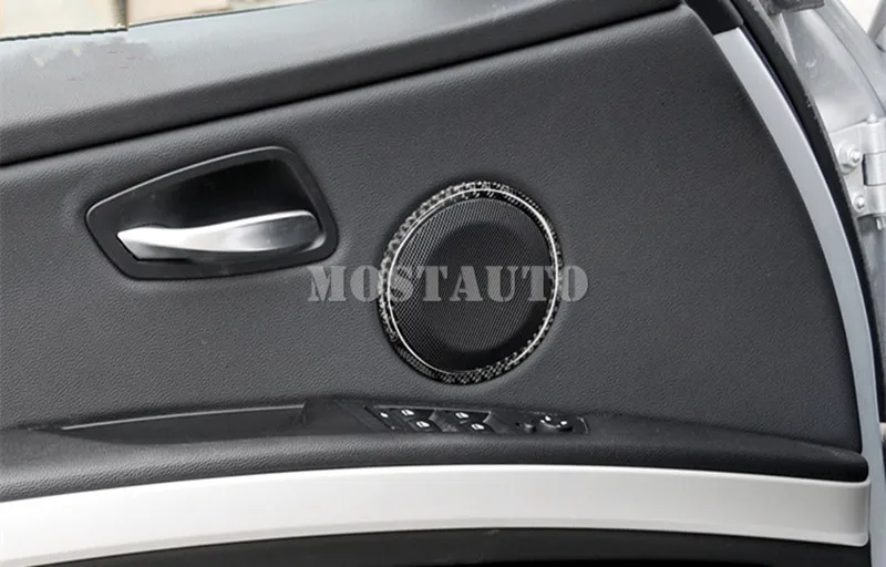 

For BMW X1 E84 Carbon Fiber Inner Car Door Speaker Trim Cover 2010-2015 2pcs Car Accessories Interior Car Decor Car Trim