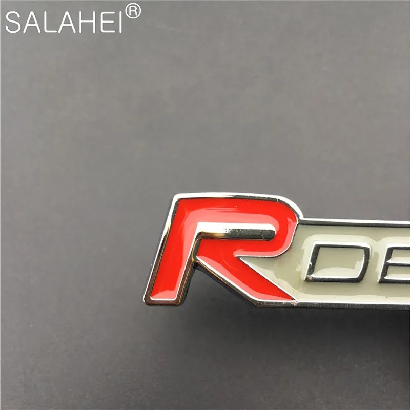 Новый стиль автомобиля 3D металлический R Дизайн Письмо Эмблема передняя решетка